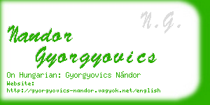 nandor gyorgyovics business card